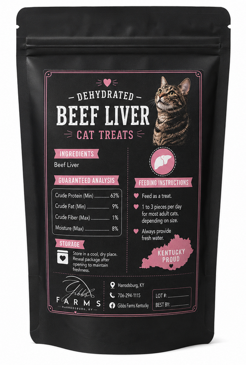 Gibbs Farms Dehydrated Beef Liver Cat Treats | 4 oz